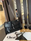 Saint Laurent New Black And Silver Chain Flap Bag