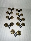 Vintage Us Army Pfc Rank Chevron Pins Lot 9 Black Subdued Ligi Military Insignia