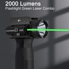 Tactical Flashlight 2000lm Green Laser Light Rifle Pistol Combo Rechargeable