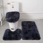 3x Bathroom Set Rug Contour Mat Toilet Lid Cover Solid Plush Warm Soft Bathmats