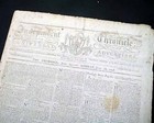Nice 18th Century American Boston Massachusetts W  Masthead 1798 Old Newspaper  
