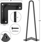 16  Hairpin Furniture Legs Set Of 4 Metal Table Legs Black W  Floor Protectors