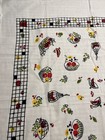 Vintage Startex Kitchen Towel Checkerboard Fruit Baskets Red Yellow Black Green