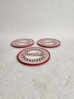 3 1996 Coca-cola Coasters Red With Black   White Checkered Pattern