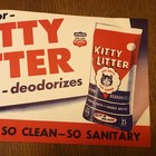 Kitty Litter Vintage 1950 Original Cat pet veterinary Advertising Poster Sign