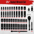 55pcs 1 4  Drive Impact Socket Set Sae   Metric Deep Shallow Sockets Wrench Set