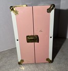 Vintage Atco Pink Metal Doll Wardrobe   Travel Trunk   Carry Case