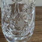 Vintage Cut Crystal Vase  Thumbprint Base  Starburst Pattern  Heavy Lead Glass 