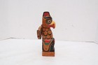 Vintage Northwest Coast Native American Hand Carved Wood Totem Pole 8 75  Atq