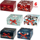 Christmas Gift Boxes With Lids  6 Pack Gift Box And Red Ribbon Christmas Themed