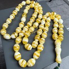 Honey White Pressed Amber Style Misbaha Tasbih 59g   10x13mm   66