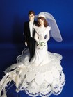 New Vintage Wilton Petite  romance  Wedding Cake Top  Black Tux  104-942