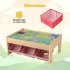 94 Pcs Wooden Train Set Table W reversible Tabletops 3 Storage Bins Tracks Cars