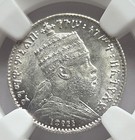 Ee 1895 A Ethiopia Gersh  Ngc Ms 63  Nice Silver Coin              908    22-19