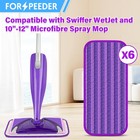 6 Pack Reusable Mop Pads For Swiffer Wetjet Spray Mop  Wet Refill Purple 