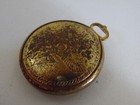 Vintage Robbins Co  Gold Tone Pocket Sundial Compass Pendant Egyptian Motif  2