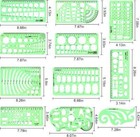 11pcs Geometric Drawings Templates  Drafting Stencils Measuring Tools     