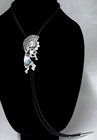 Navajo Alonzo Mariano Sterling Silver Large Turquoise Dancer Bolo Tie