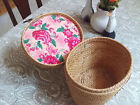 Clean Large Flower Top Sewing   Knitting   Crafts Basket 13 X 11 X 9 Free Ship