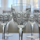 Bohemian Czech 6 Oz  180 Ml  Crystal Wine Glass Hand Cut Queen Lace  Set Of 6