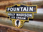 Vintage Dolly Madison Porcelain Sign Old Ice Cream Soda Fountain Dessert Diner