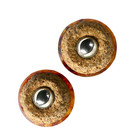 Pair Of Vintage Cork And Rootbeer Bakelite Metal Embellished Pin Shank Buttons