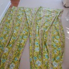 1960 s Vtg  New Old Stock Drapery Panels 94  Yellow Jacobean Print Saks 5th Ave