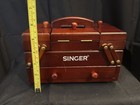 Singer Wood Accordion Expandable Footed Sewing Organizer Box Storage Vintage 8   