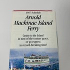 Arnold Mackinac Island Ferry 1987 Schedule Original Tourist Brochure