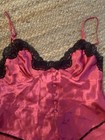 Vtg 80s Delicates Teddy High Cut Lingerie Hot Pink Black Lace Size M Jc Penny s
