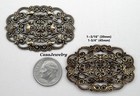  1471 Antiqued Brass Dapped Oval Open Filigree - 2 Pcs