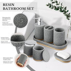 7pcs Bathroom Accessories Set  With Soap Dispenser  Q-tip Holder  Toothbrush Hol