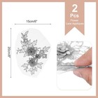 2 Pcs Flower Lace Appliques 3d Embroidery Lace Patches  Silver  20cm 