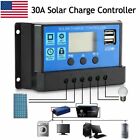 Lcd Solar Panel Battery Regulator Charge Controller Dual Usb 12v 24v 10a 20a 30a