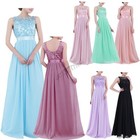 Women s Crochet Lace Wedding Bridesmaid Evening Gown Long Formal Prom dress