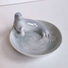 Vintage Pfeffer Gotha Porcelain Lounging Seal Bowl Trinket Dish Germany Chip