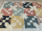 New Hand Made  Baby Crib Quilt  Play Mat  pink  Blue  Yellow  White   33    X 42   