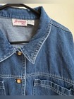 Vintage 80s Joanna Plus 100  Cotton Blue Jean Jacket Denim Coat 18w