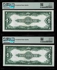  2- Consecutive   1923   1 Silver Certificate Nice Notes- Pmg Gem Unc 65 63 Epq