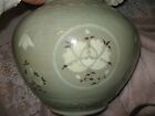 Antique Korean Signed Moon Jar Pot vase Glazed With Figures 9  X 10 1 2 