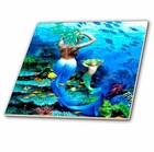 3drose Mermaid Ceramic Tile  12-inch - Gloss Finish Backsplash countertop