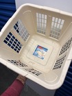 Vtg 1987 Rubbermaid Square 3 4 Bushel Laundry Basket 2972 Almond Made In Usa