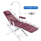Portable Dental Chair Oral Led Lamp Pu Leather  Metal Turbine Unit 2 4holes