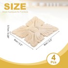 4 Pcs Wood Appliques Leafy Flower For Furniture Cabinet Closet  3 2x3 2 Inch