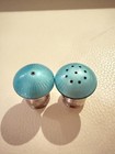 Vintage Ela Denmark Sterling Silver 925s Guilloche Enamel Salt Pepper Shaker