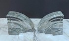 Pair Of Vintage Art Deco Style Solid Glass Bookends With Initials M   A