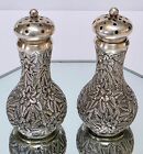 Dominick   Haff Repousse Sterling Silver Salt    Pepper Shakers