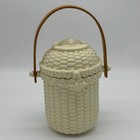 Vintage Partylite Nantucket Basket Porcelain Bisque Tealight Holder P7124 6 