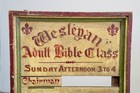 Antique 1800 s Bible Class Hymn Books Wood Sign Religious Wesleyan Church Vtg