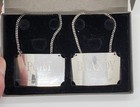 Vintage British Airways Concorde Sterling Silver Decanter Labels-port And Brandy